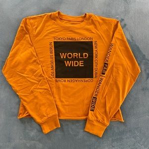 Mighty Fine cropped orange long sleeve shirt